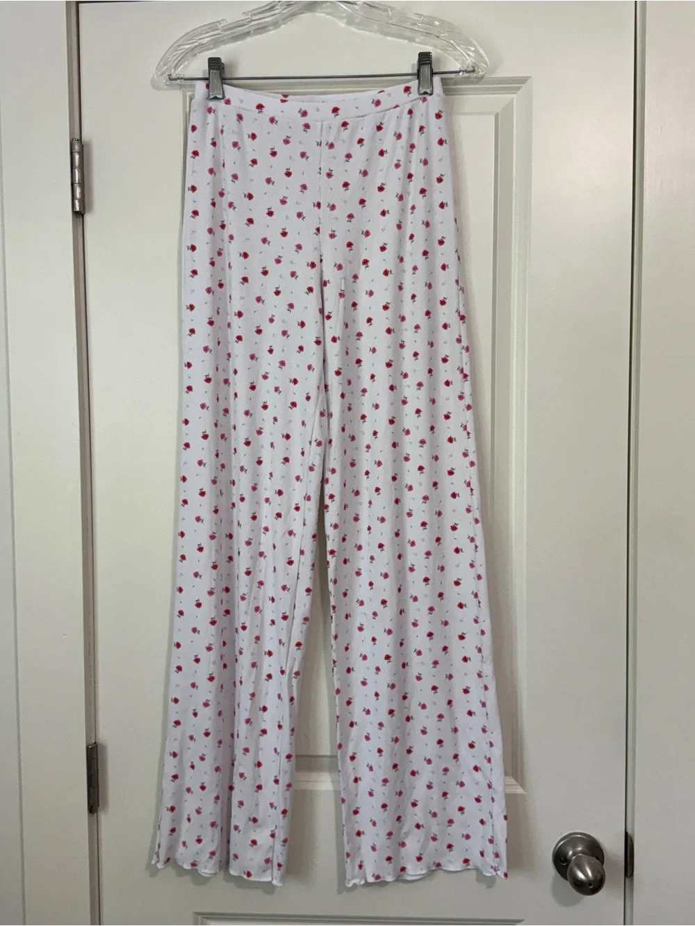 White Fox XS White Floral Roses Pajama Set ~ Cami Tank Lace Trim & Pants